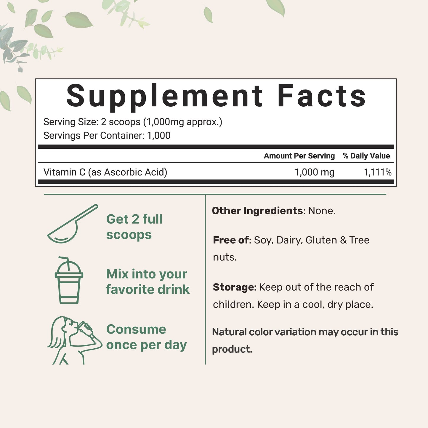 Micro Ingredients Vitamin C Powder (Ascorbic Acid)
