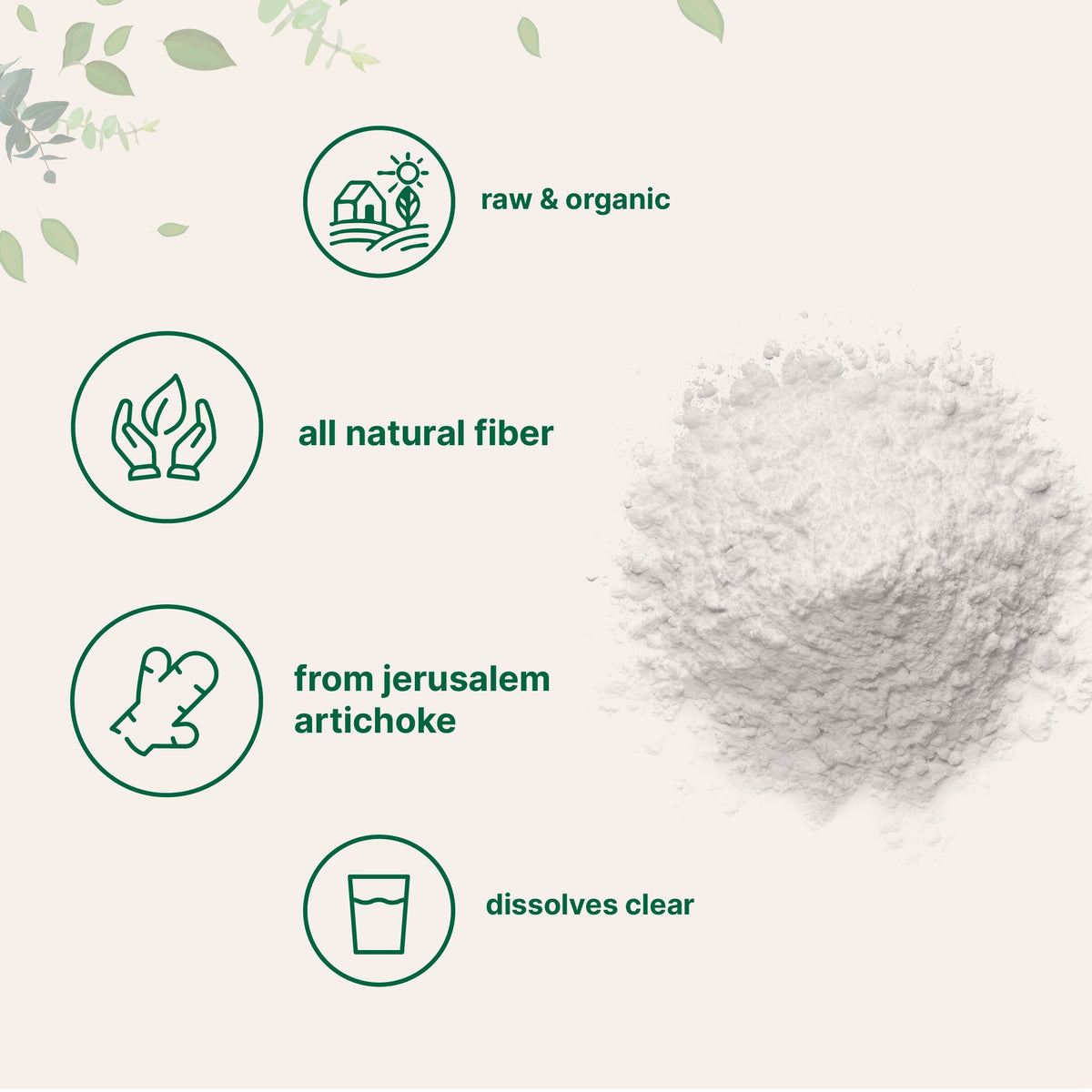 Micro Ingredients Unflavored Organic Inulin FOS Powder - 2.2 Pounds