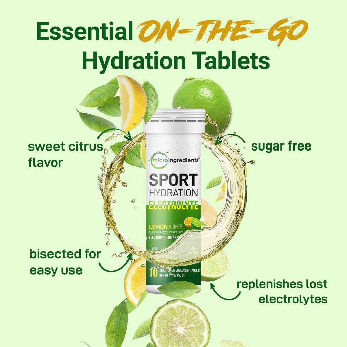 Micro Ingredients Sport Hydration Electrolyte, 40 Bisected Tablets