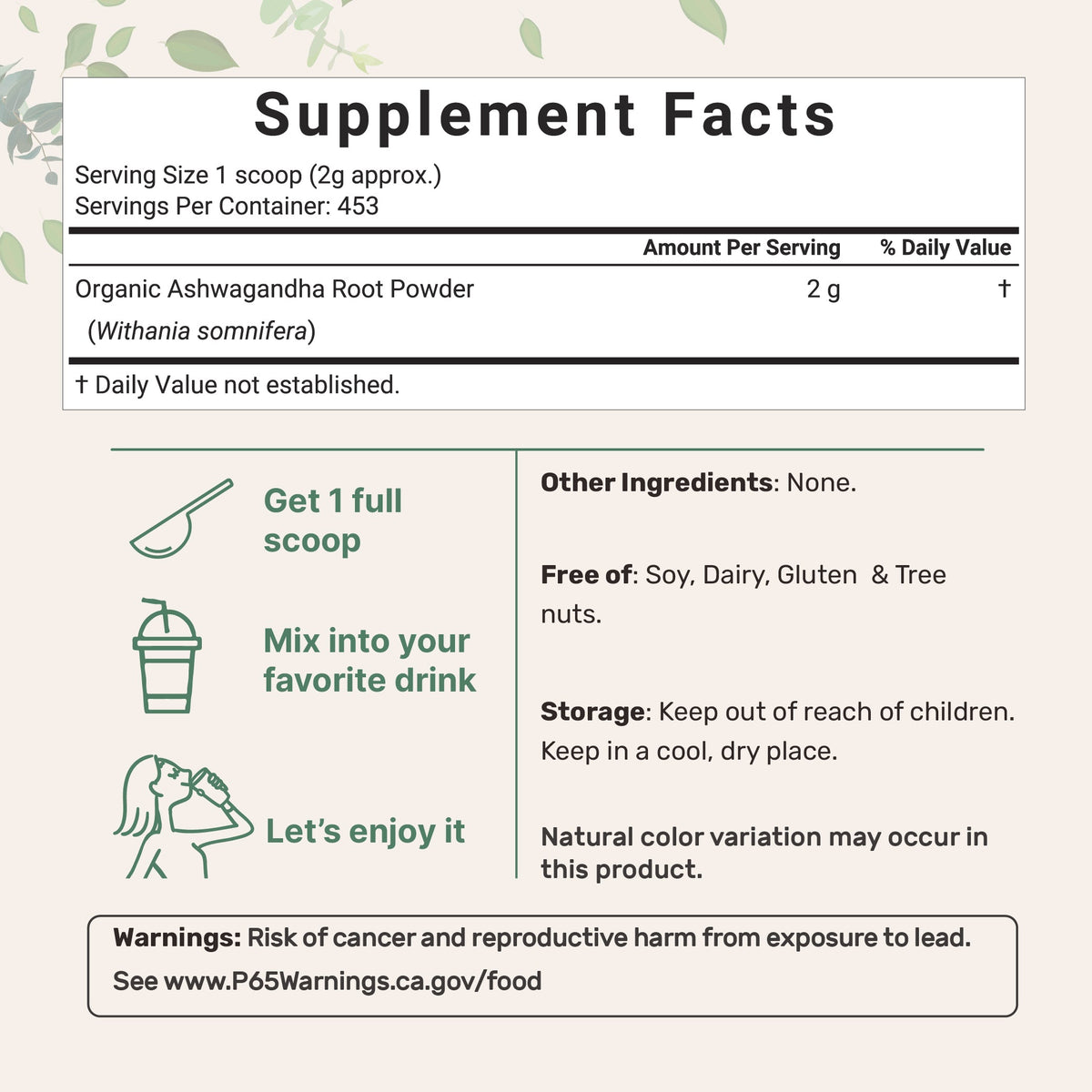 Micro Ingredients Organic Ashwagandha Root Powder