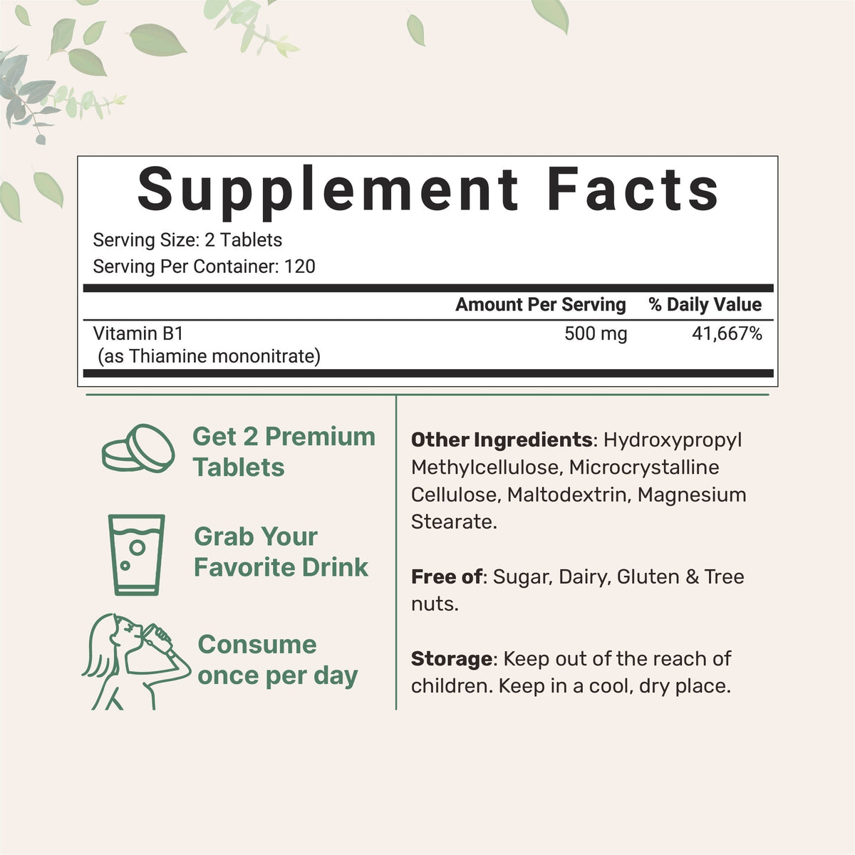 Micro Ingredients Vitamin B1 Thiamine Tablets