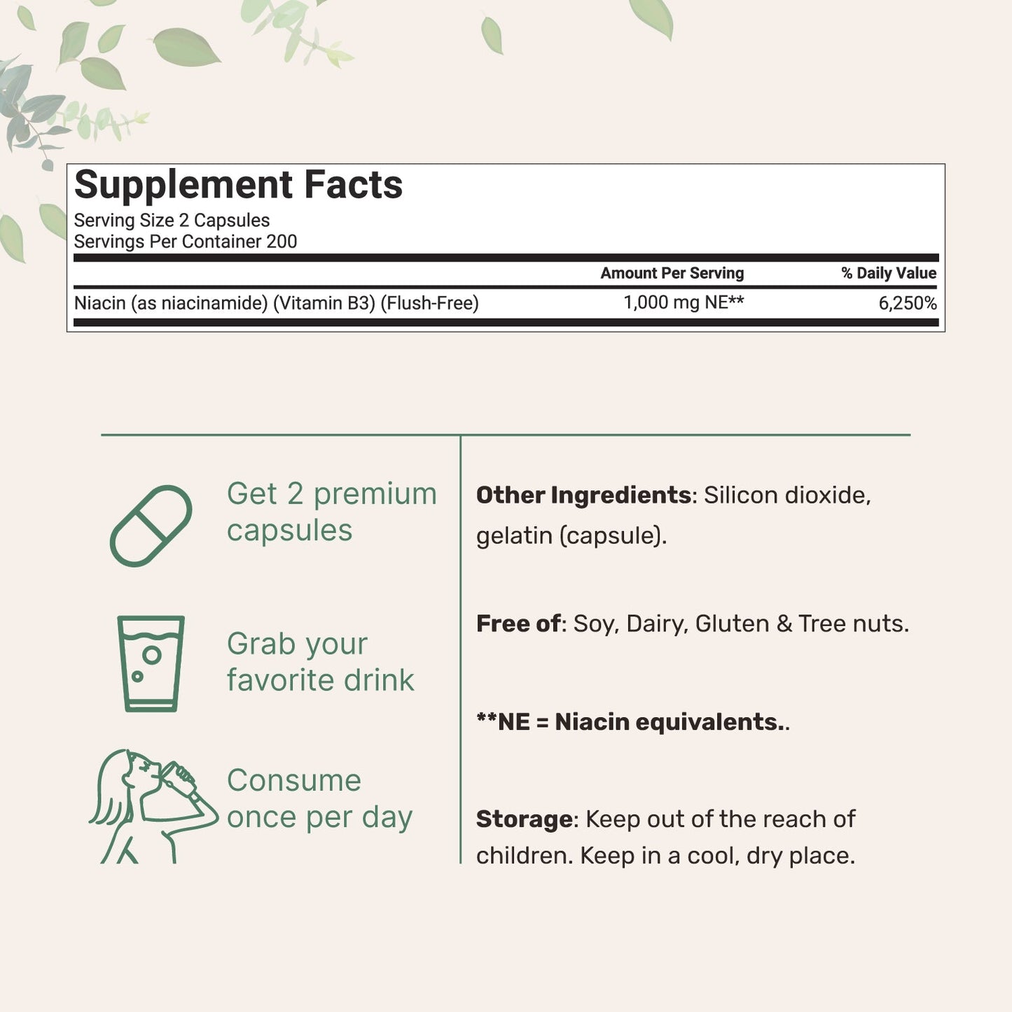 Micro Ingredients Vitamin B3 Niacinamide, 400 Capsules