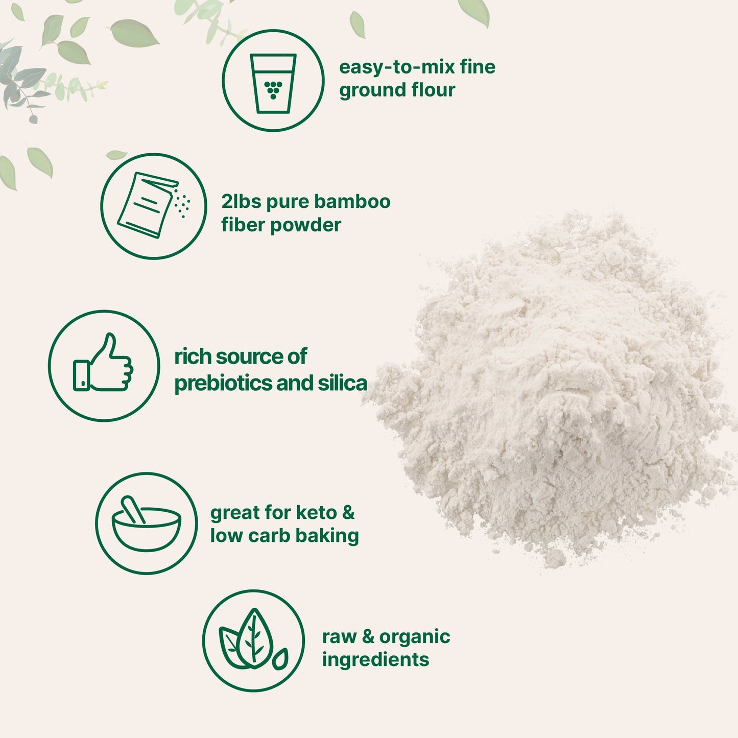 Micro Ingredients Organic Bamboo Fiber Powder, 2lbs