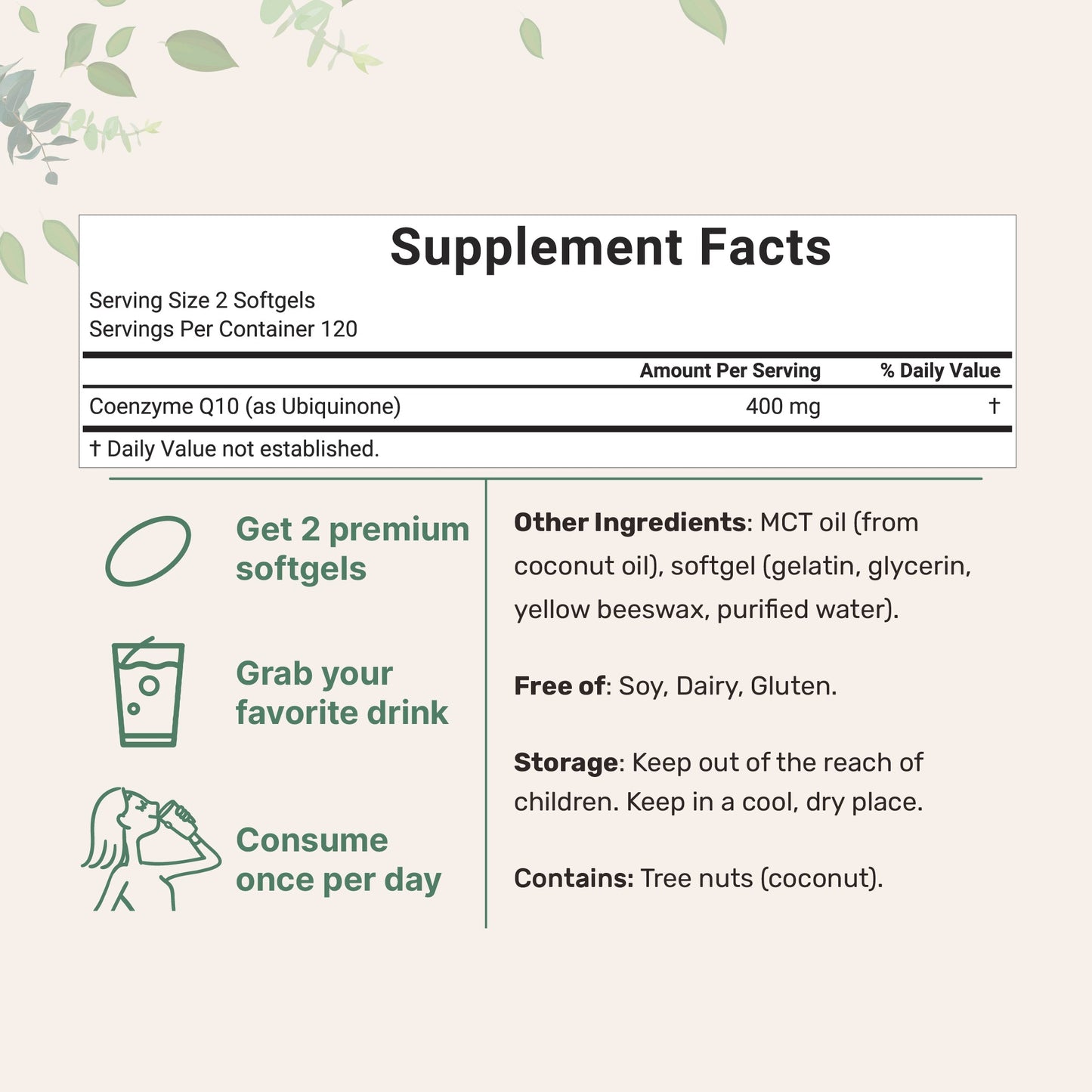 Micro Ingredients CoQ10 240 Softgels with Coconut MCT Oil