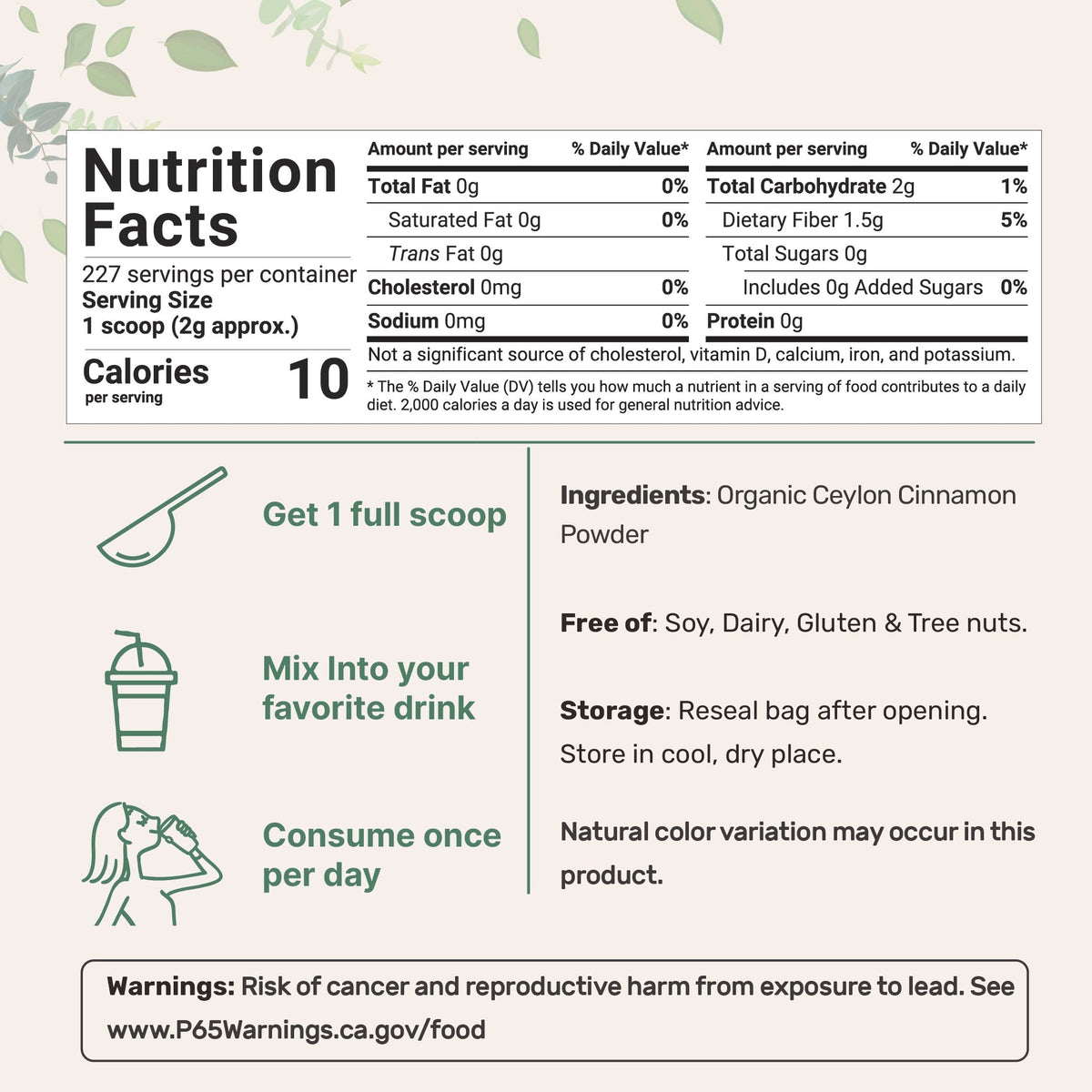 Micro Ingredients Organic Ceylon Cinnamon Powder