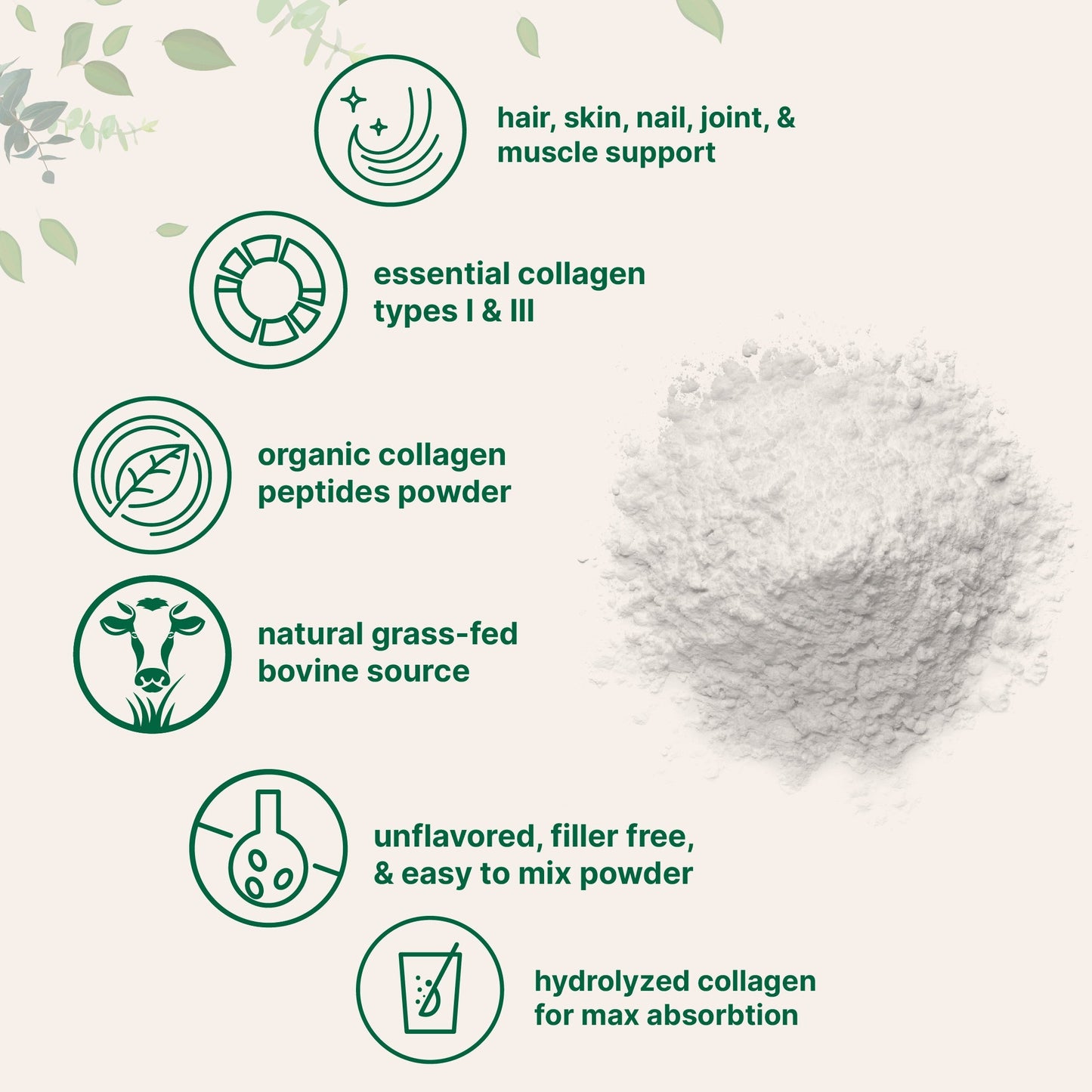 Micro Ingredients Organic Collagen Peptides Powder, 12oz