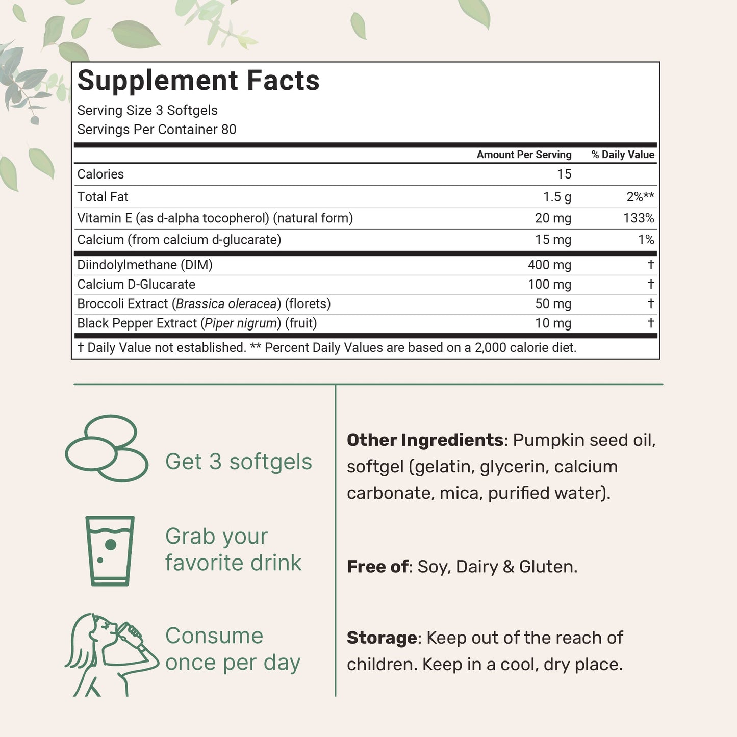 Micro Ingredients DIM+ 400mg with Pumpkin Seed Oil, 240 Softgels