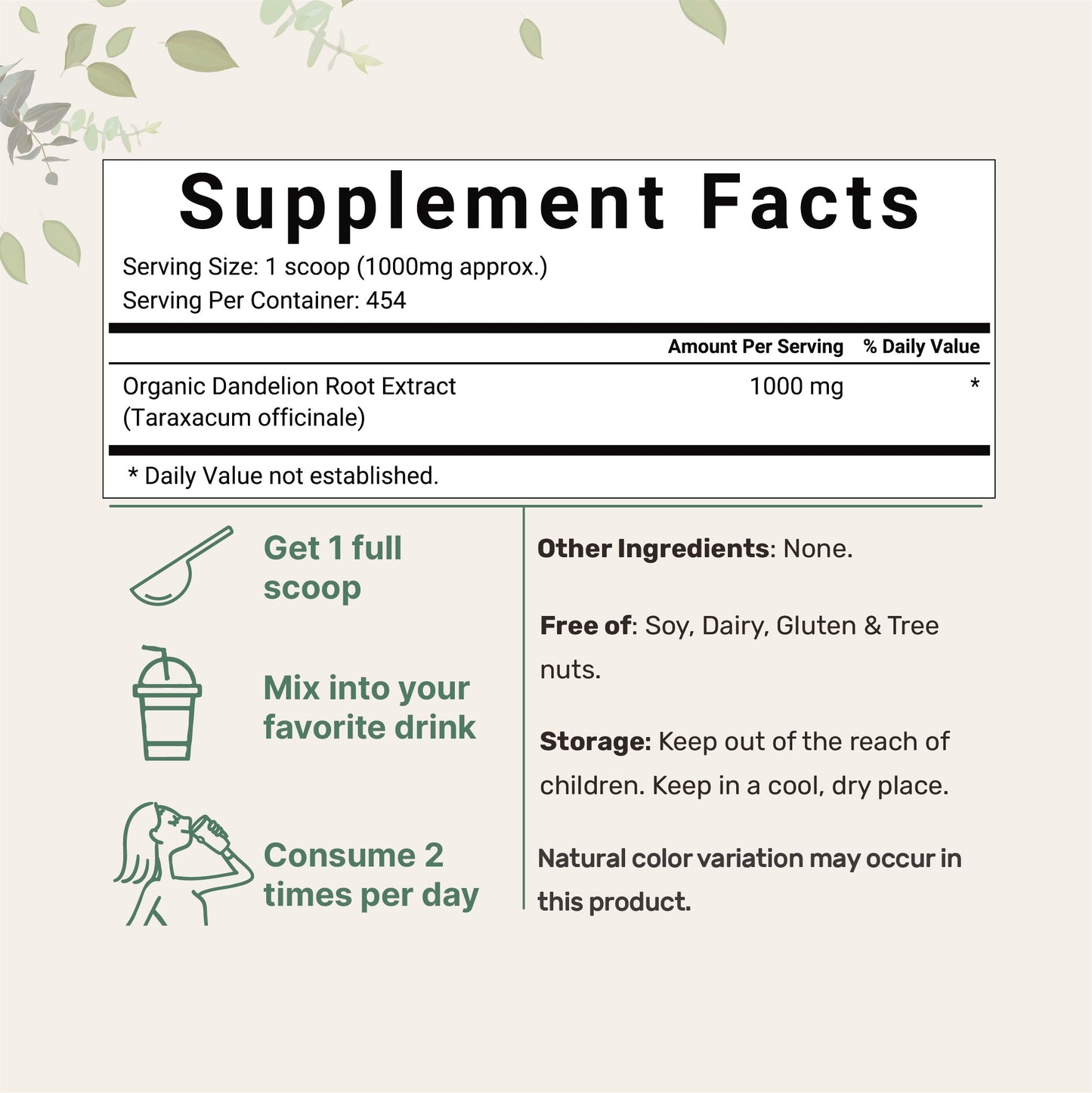 Micro Ingredients Organic Dandelion Root Powder