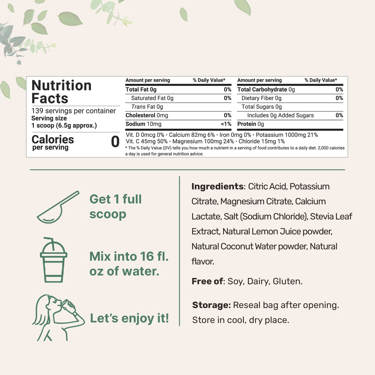 Micro Ingredients Electrolyte Hydration Drink Mix Powder, 2lb