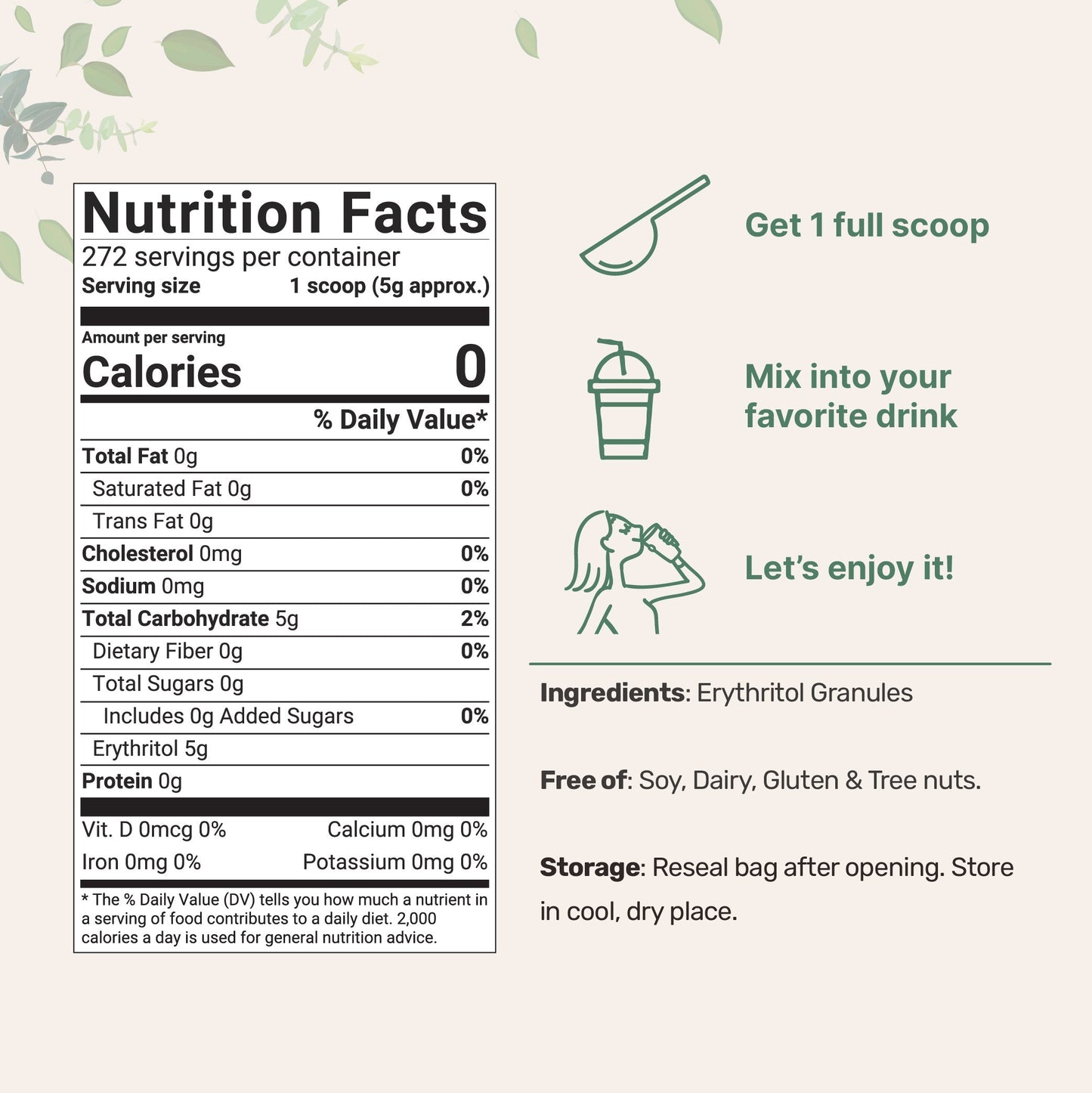 Micro Ingredients Erythritol Granules, 6lb