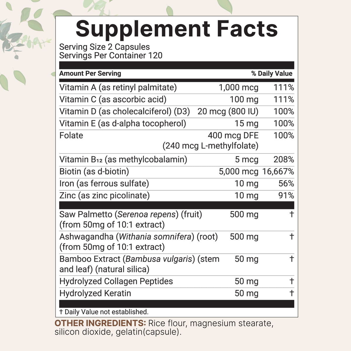Micro Ingredients Hair Vitamins Complex Capsules