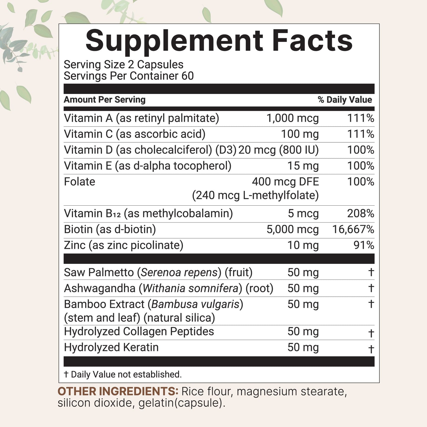 Micro Ingredients Hair Vitamins Complex Capsules