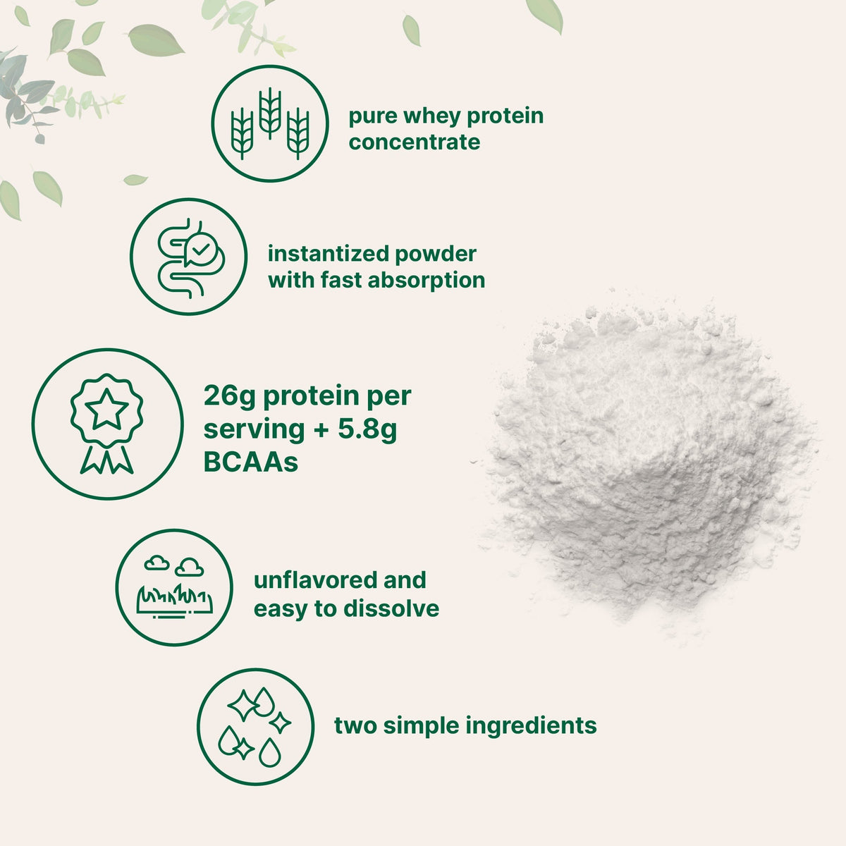 Micro Ingredients Instant Whey Protein Powder Concentrate, 2lbs