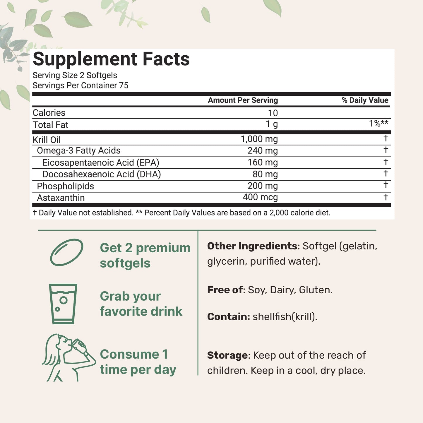 Micro Ingredients Antarctic Krill Oil 1000mg with Omega 3