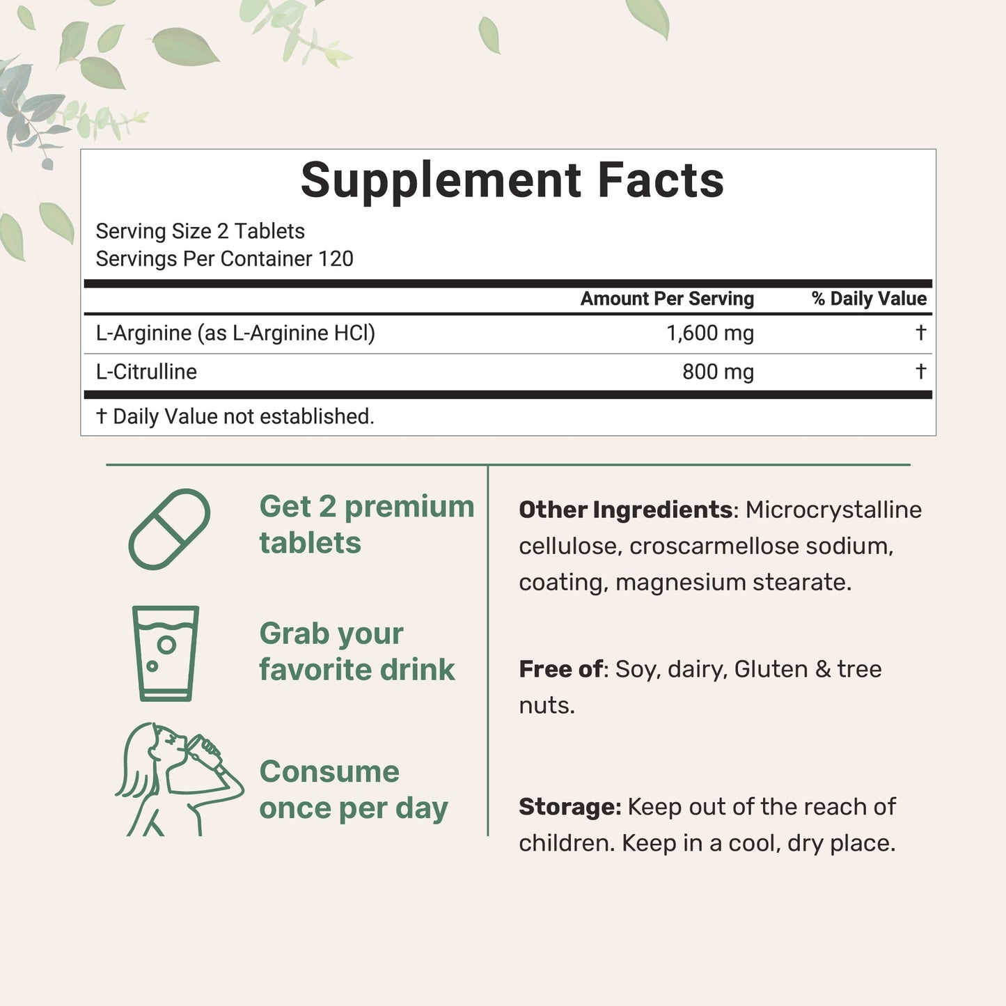 Micro Ingredients L-Arginine 1,600mg + L-Citrulline 800mg, 240 Bisected Tablets