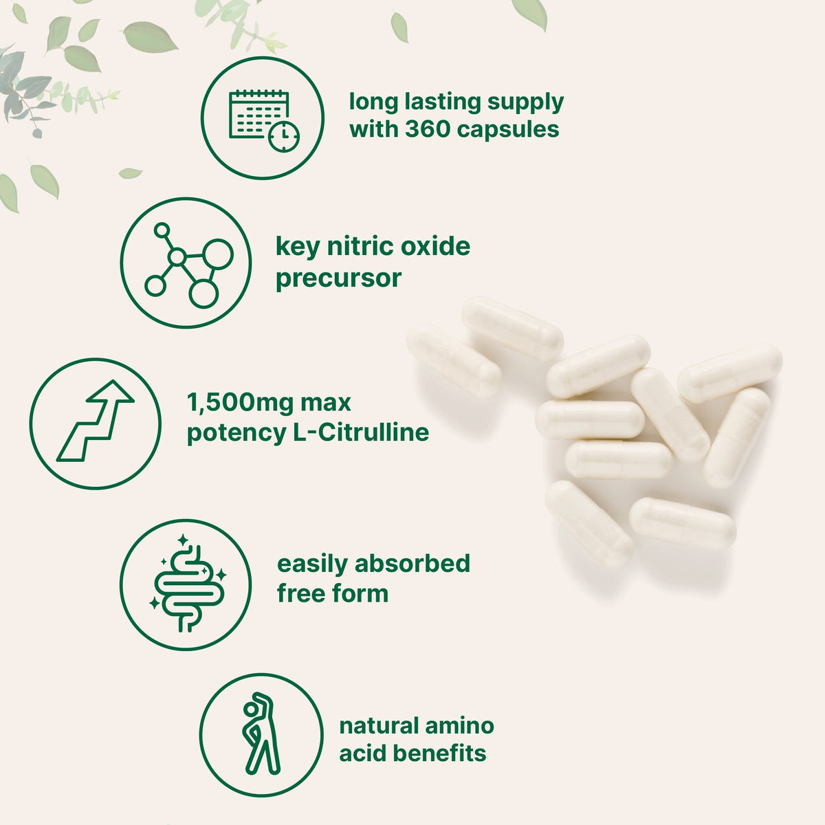 Micro Ingredients L-CITRULLINE Capsules, 1500mg Per Serving