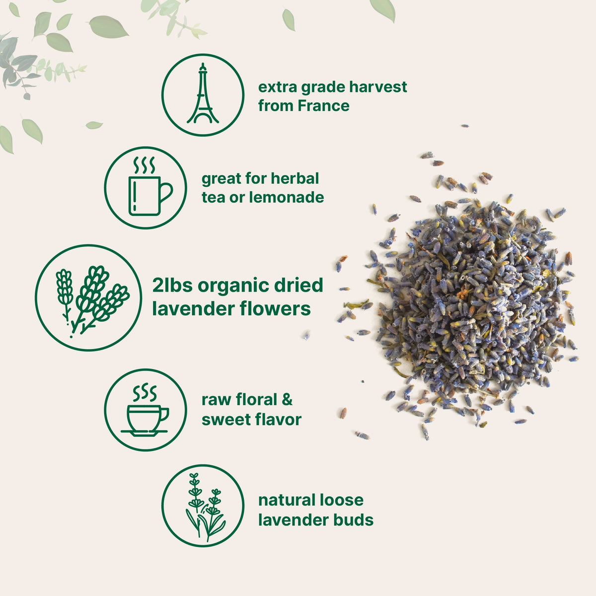Micro Ingredients Organic Dried Lavender Flowers, 2lbs