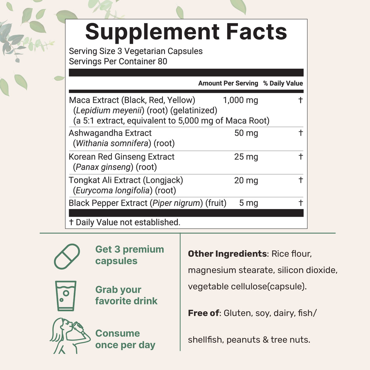 Micro Ingredients Maca Root 5,000mg Equivalent | 240 Veggie Capsules