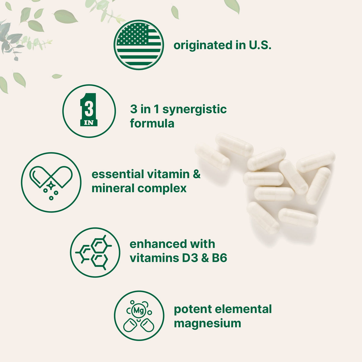 Micro Ingredients Magnesium Citrate with Vitamin D3 & B6, 240 capsules