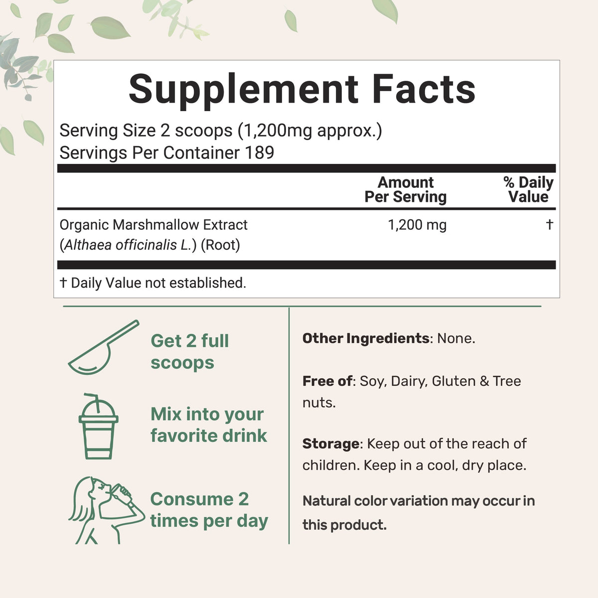 Micro Ingredients Organic Marshmallow Root Powder