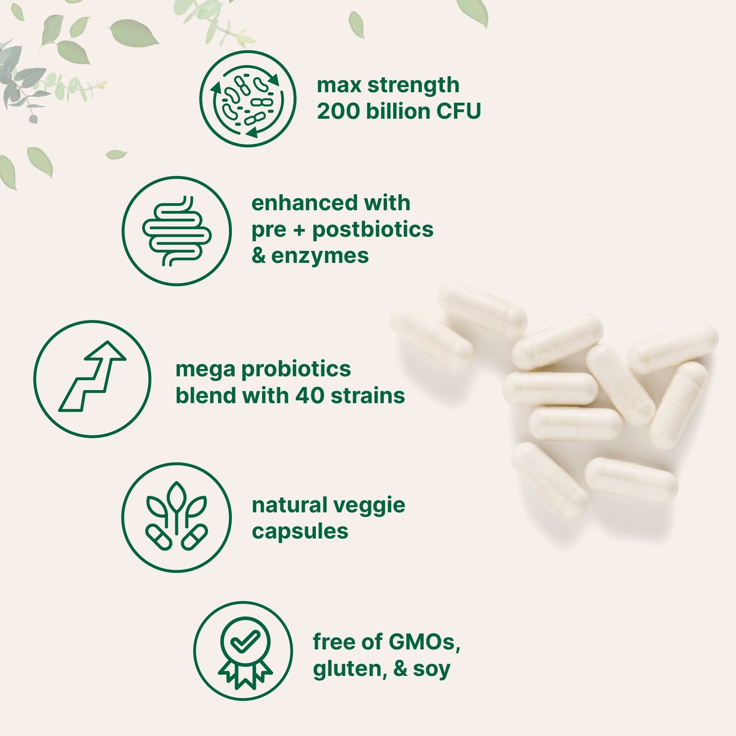 Micro Ingredients Mega Probiotics 200 Billion CFU, 120 Veggie Capsules