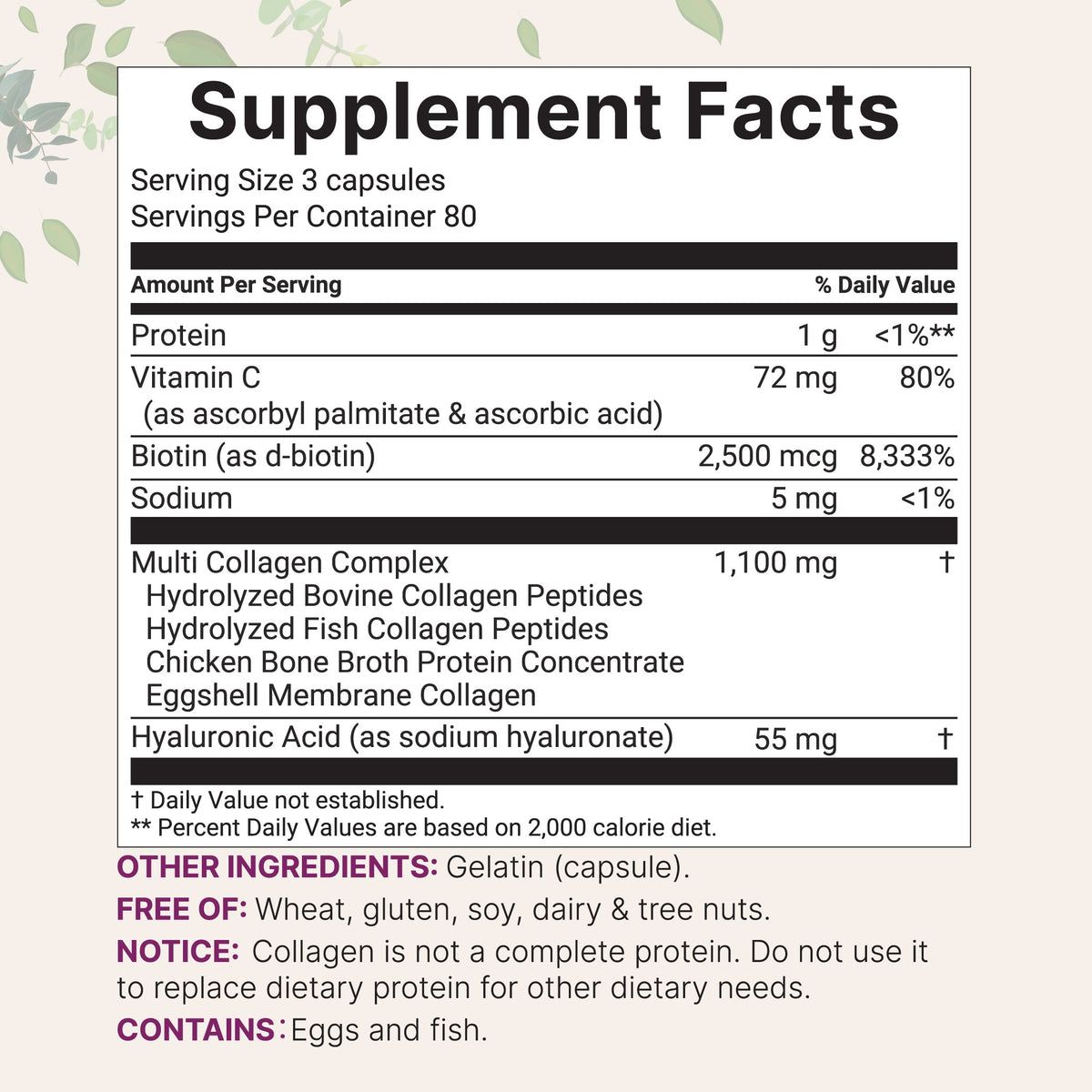 Micro Ingredients Multi Collagen Complex, 240 Capsules