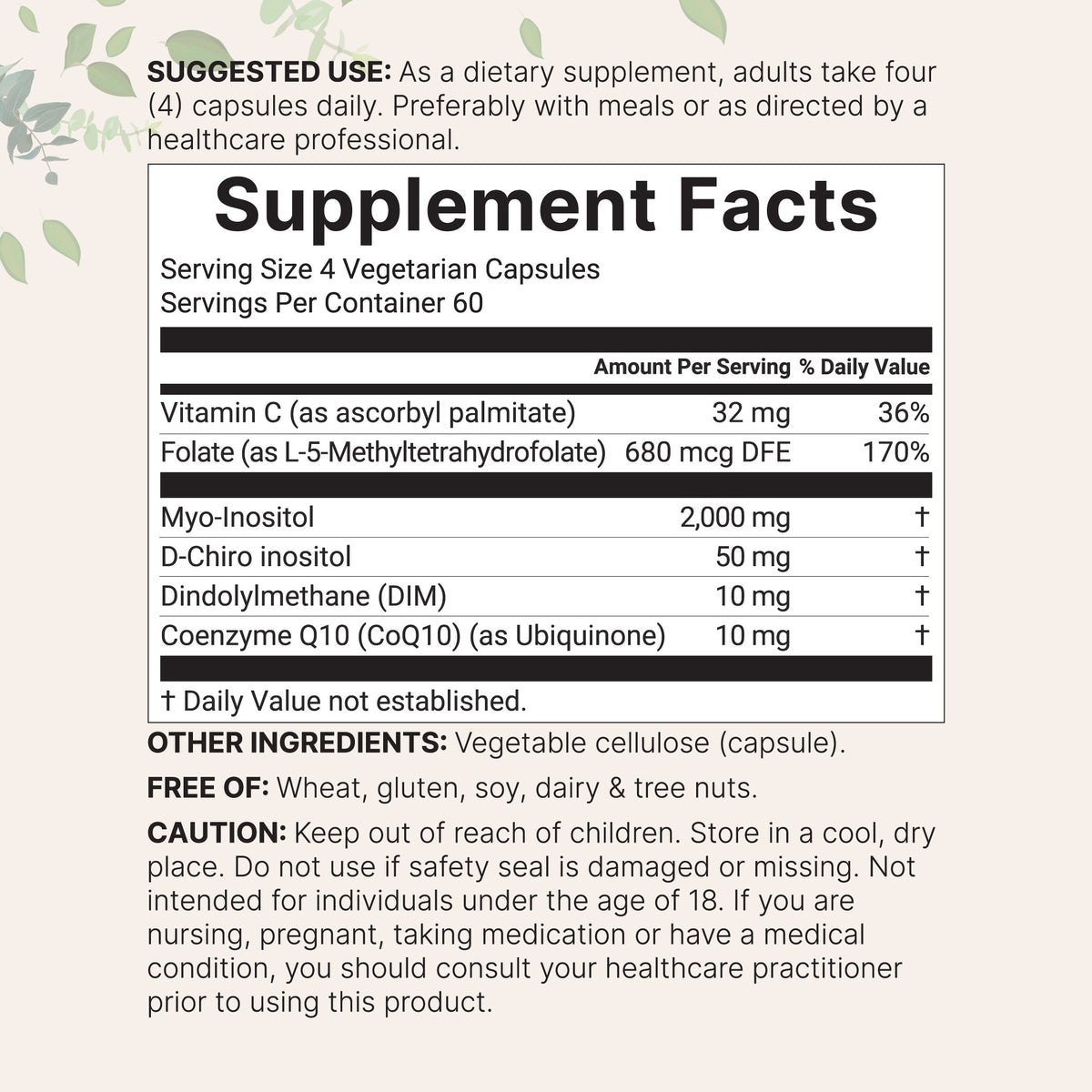 Micro Ingredients Myo-Inositol & D-Chiro Inositol 2,050mg, 240 Veggie Capsules