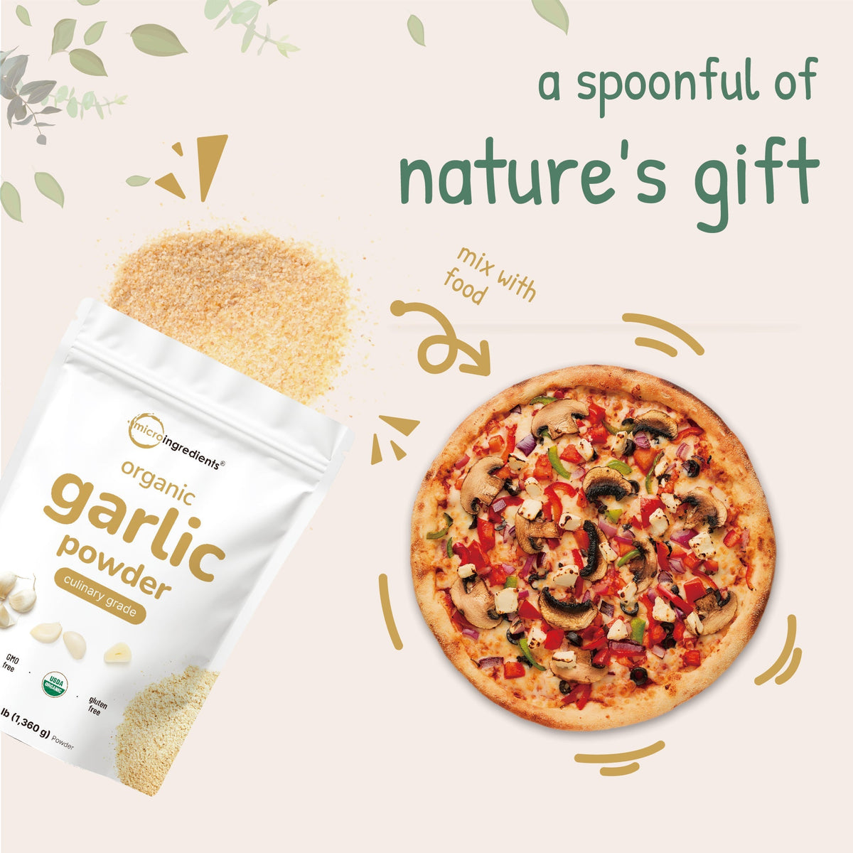 Micro Ingredients Organic Garlic Powder-3lb