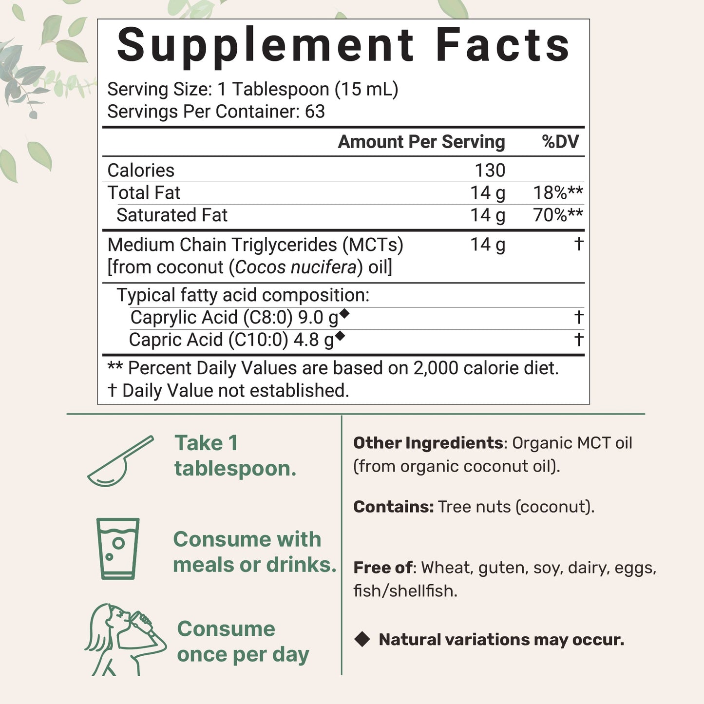 Micro Ingredients Organic MCT Oil, 32 fl oz | Rich in C8 + C10 Fatty Acid