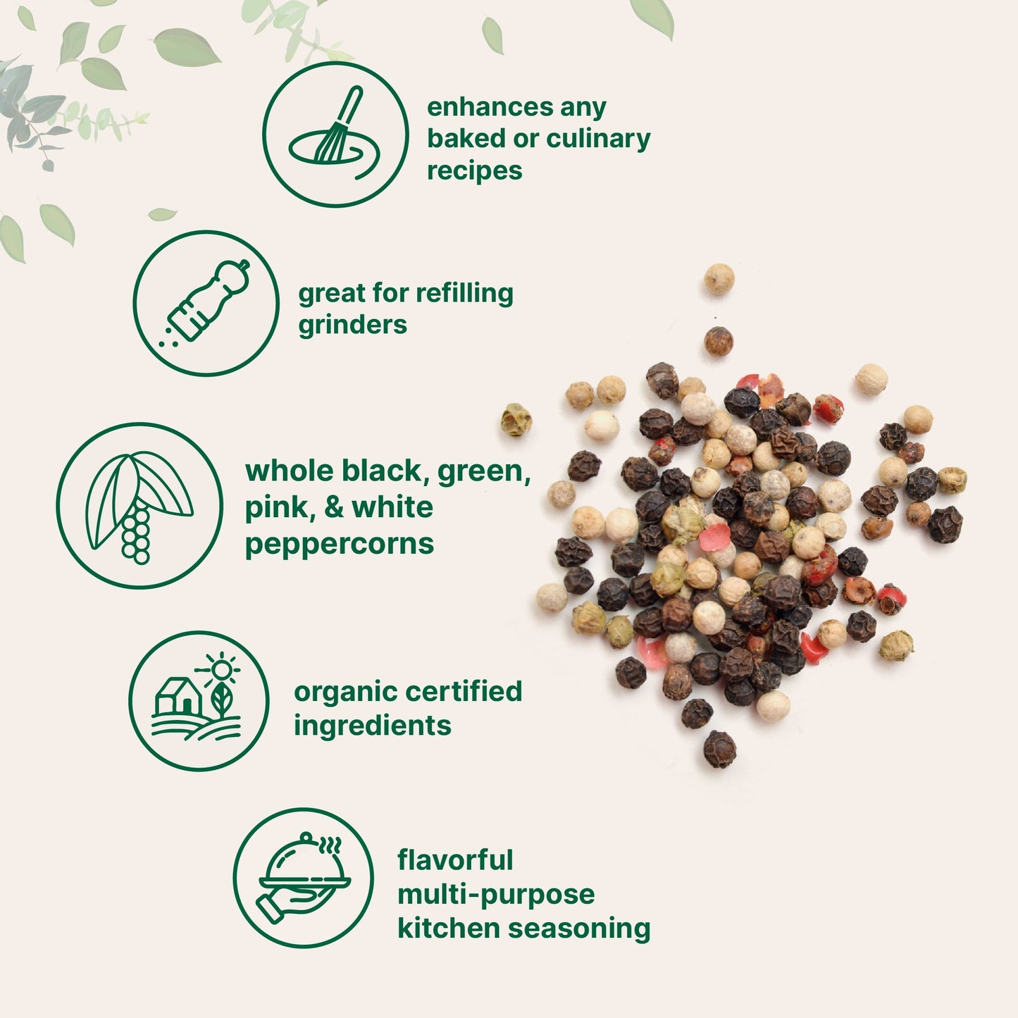 Micro Ingredients Organic Whole Rainbow Peppercorn Blend