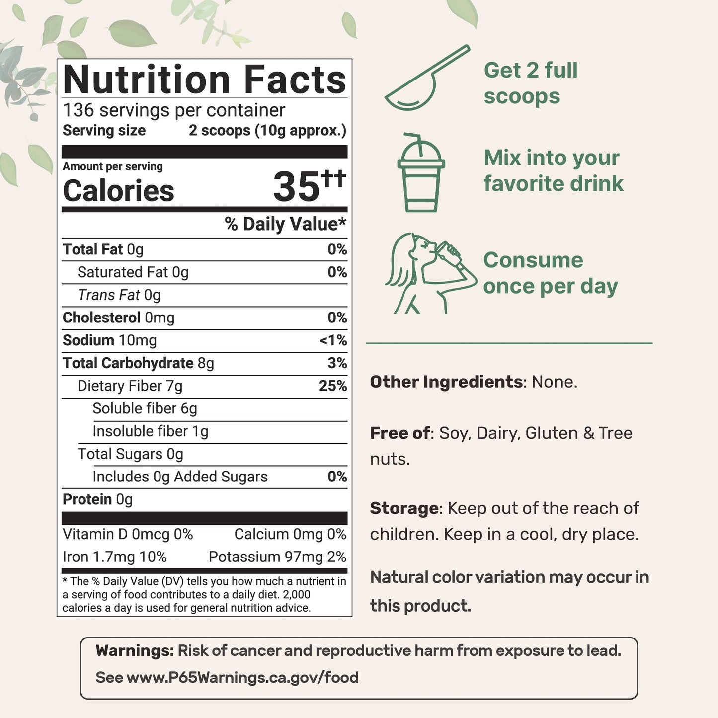 Micro Ingredients Organic Whole Psyllium Husks, 3lbs