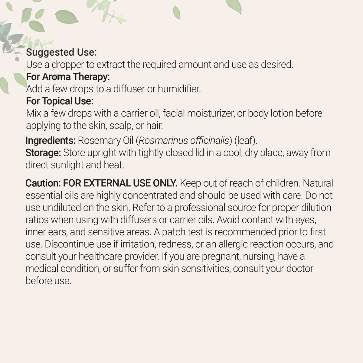 Micro Ingredients Pure Rosemary Essential Oil 8 floz (237mL)