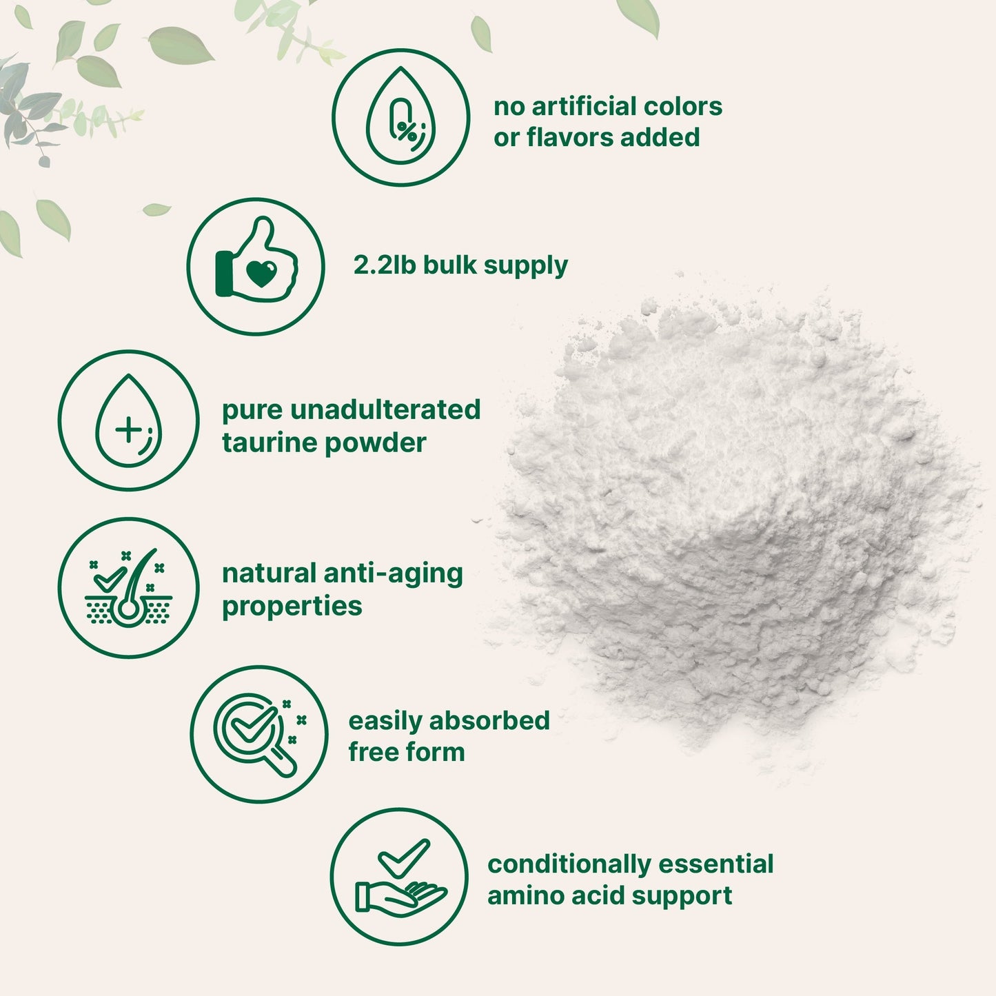 Micro Ingredients Taurine Powder, 500 Servings