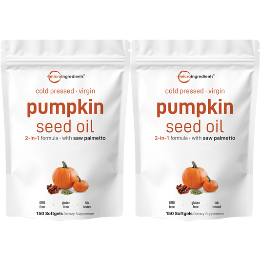 Micro Ingredients Pumpkin Seed Oil with Saw Palmetto, 300 Softgels (2 Pack)