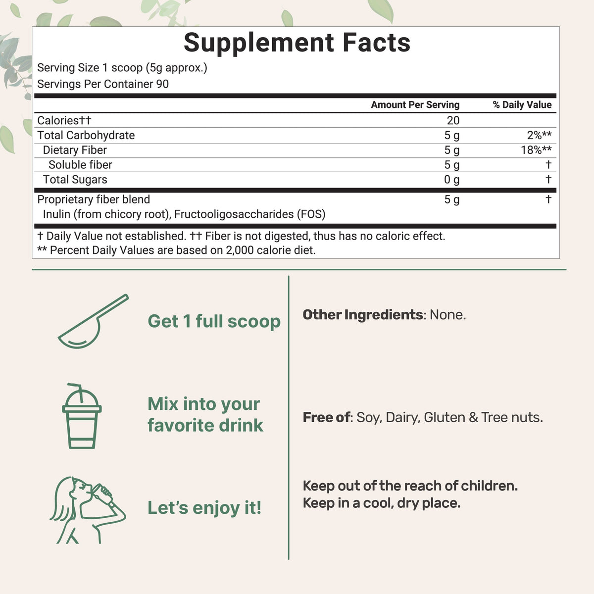 Micro Ingredients Vitality Fiber Supplement, 1lb Powder