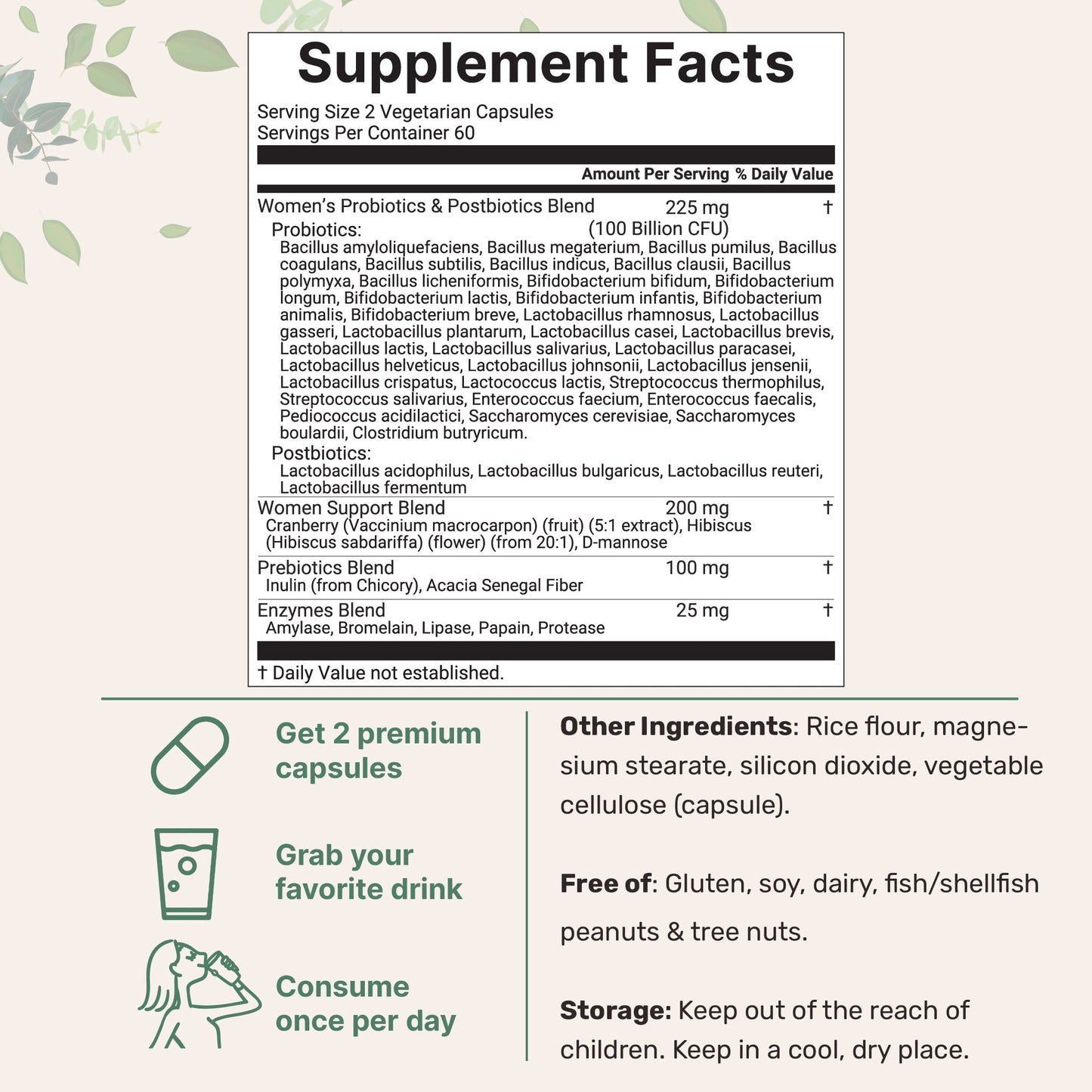 Micro Ingredients Women’s Probiotics 100 Billion CFU, 120 Veggie Capsules