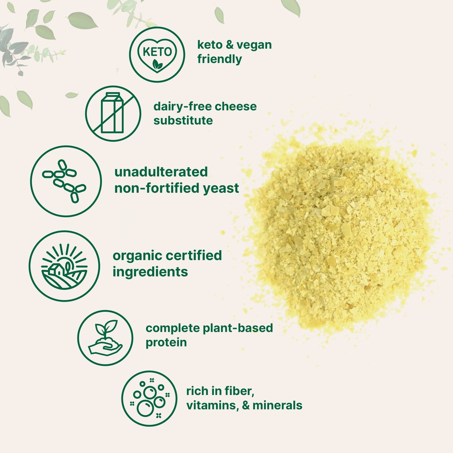 Micro Ingredients Organic Non-Fortified Nutritional Yeast Flakes - Pure & Powdered