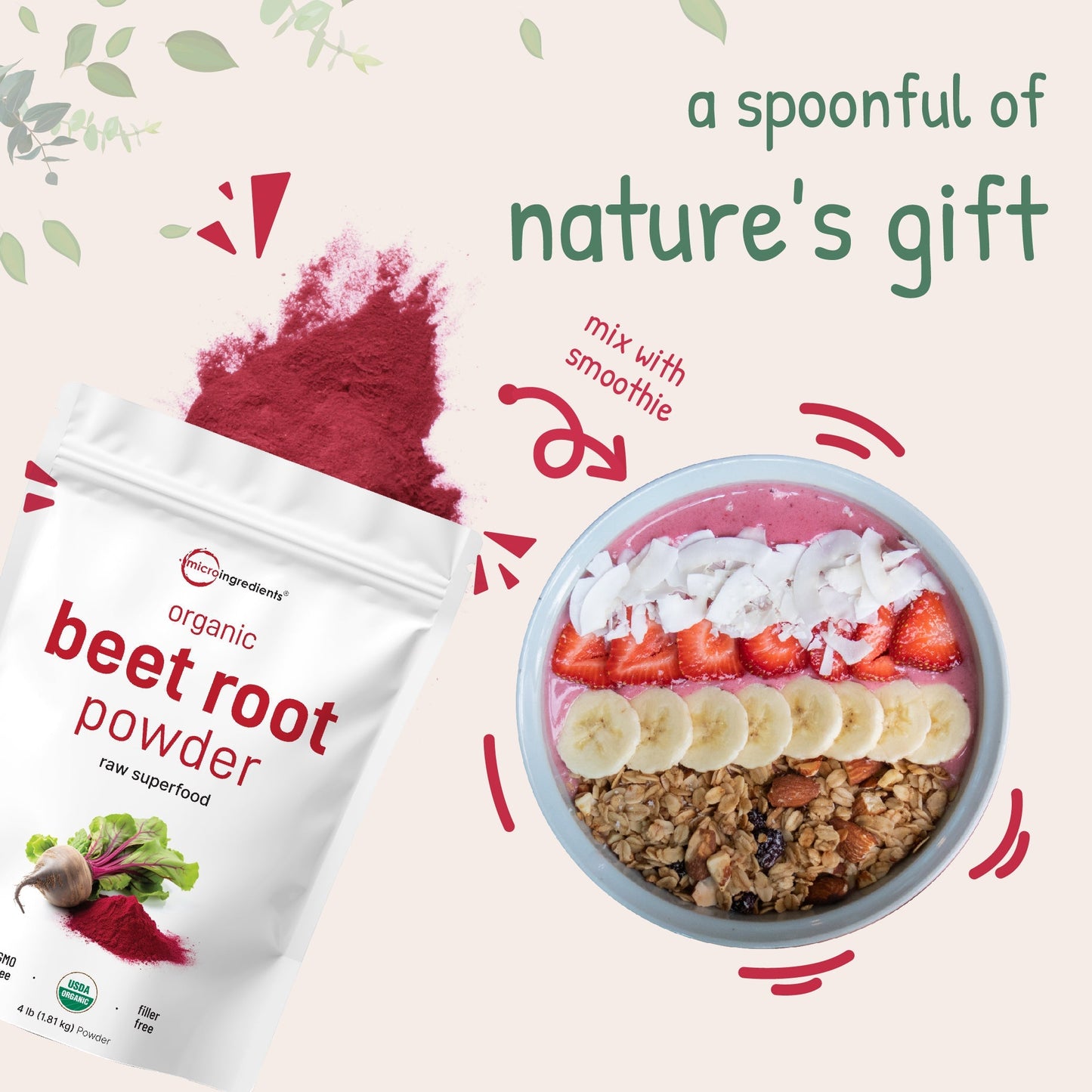 Micro Ingredients Organic Beet Root Powder-4lb