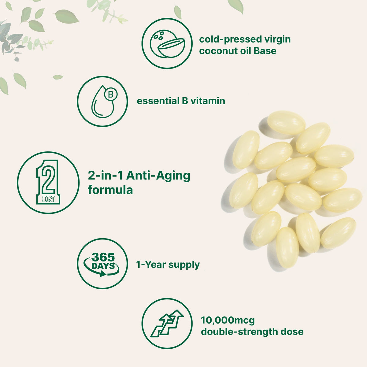 Micro Ingredients Biotin with Hyaluronic Acid Softgel, 365 counts
