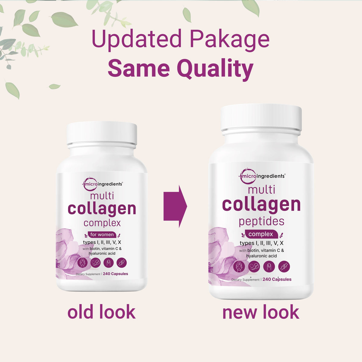 Micro Ingredients Multi Collagen Complex, 240 Capsules