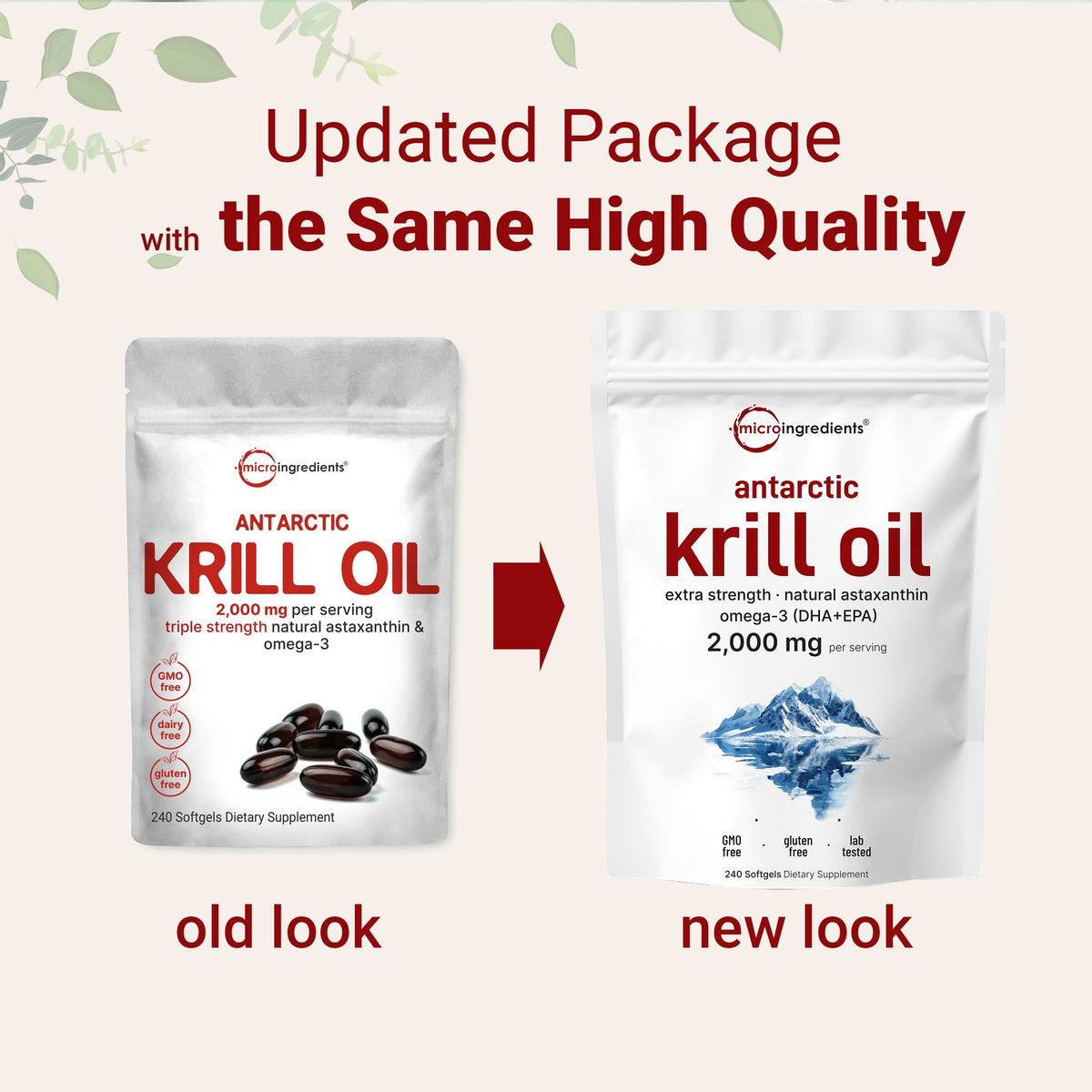 Micro Ingredients Antarctic Krill Oil 2000mg, 240 softgels