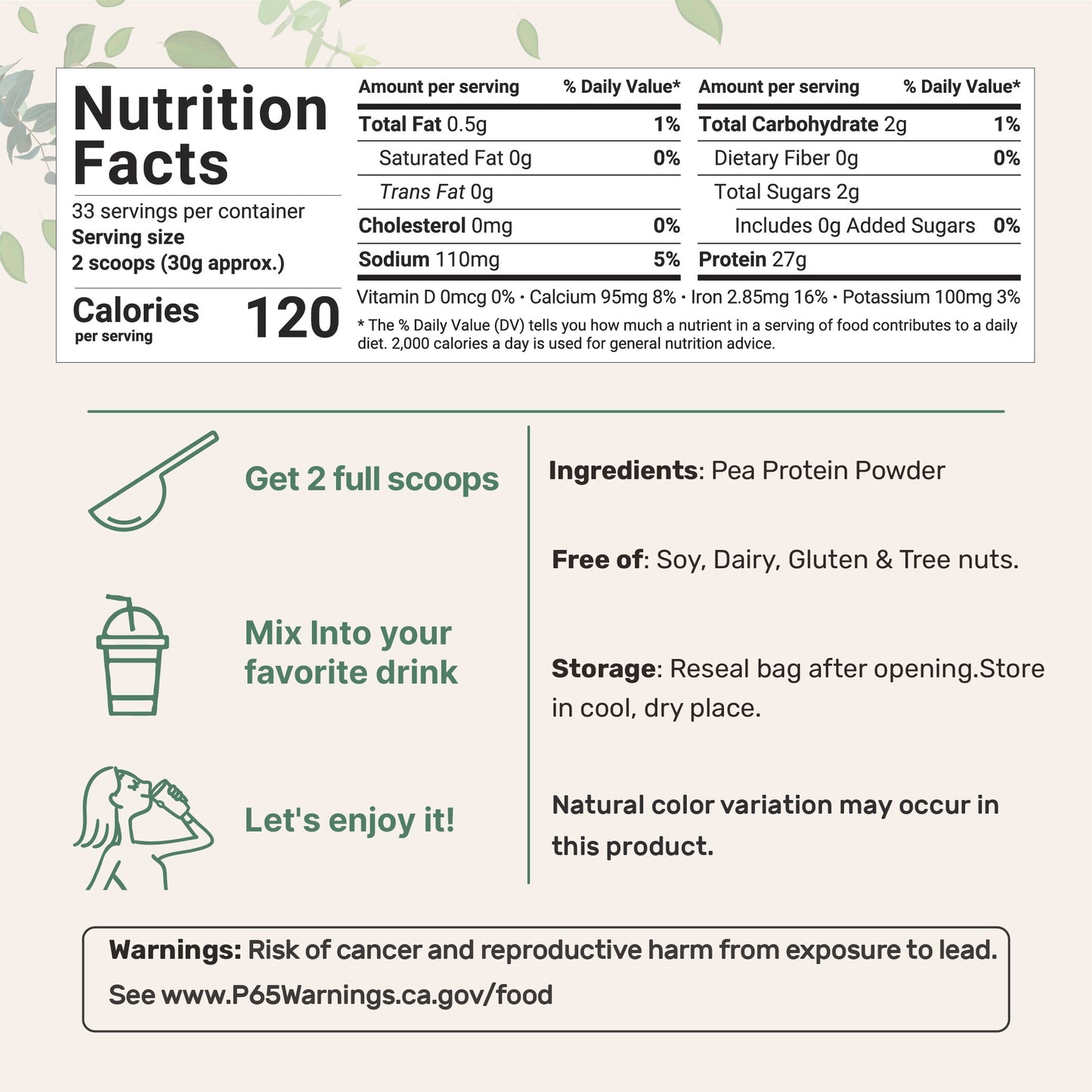 Micro Ingredients Organic Pea Protein Powder