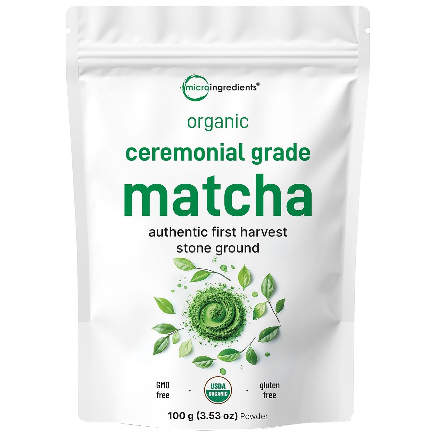 Micro Ingredients Organic Ceremonial Grade Matcha Green Tea Powder, 100g