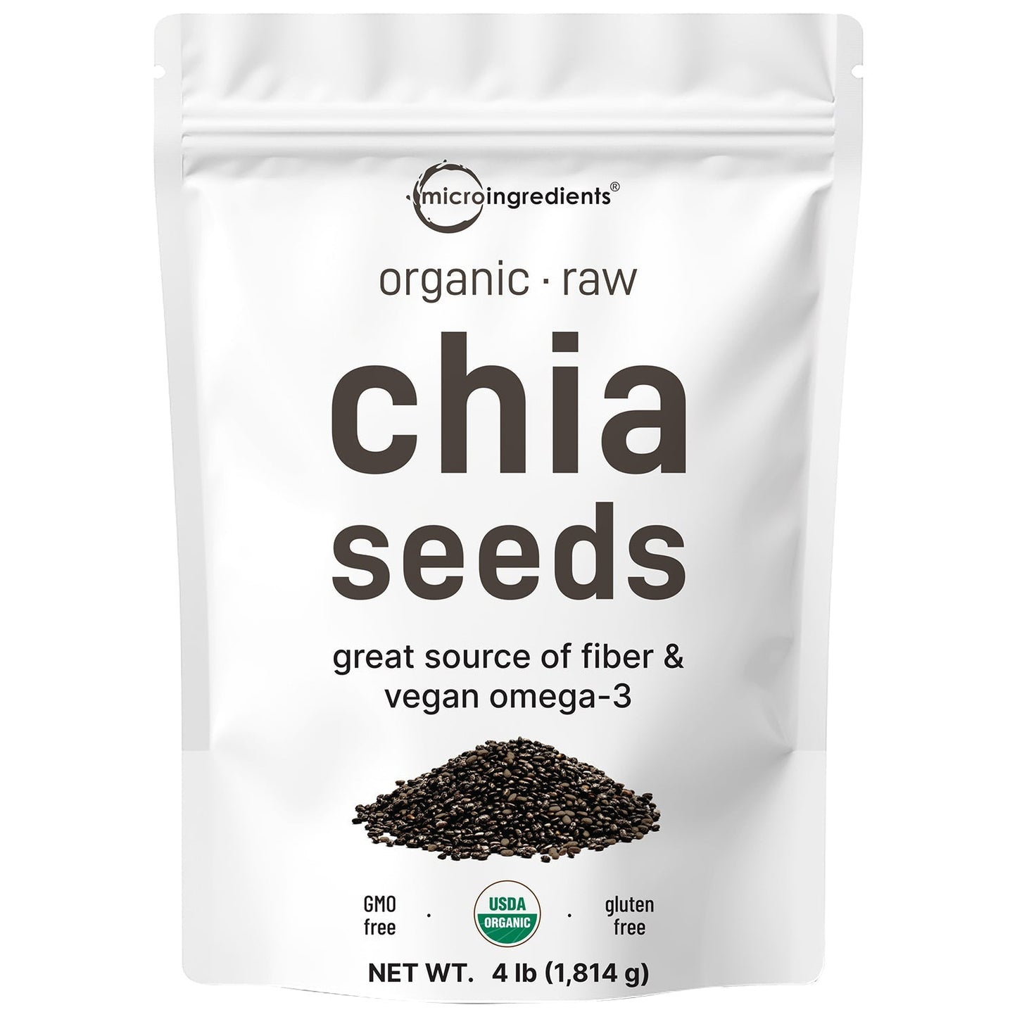 Micro Ingredients Organic Chia Seeds, 4lbs, Raw Chia Seed Source