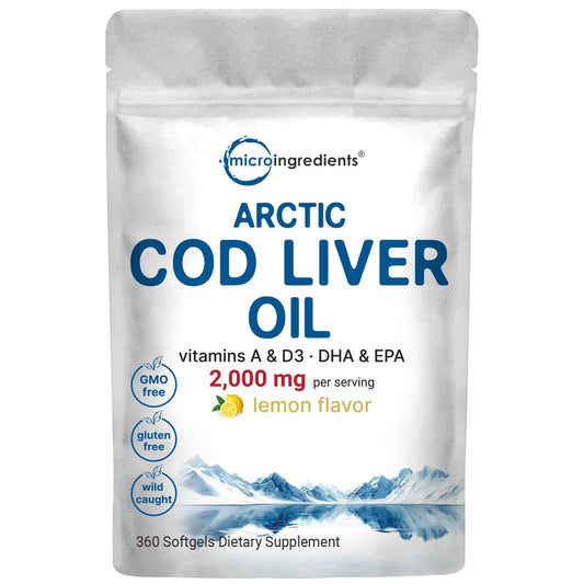 Micro Ingredients Cod Liver Oil 2000mg, 360 softgels