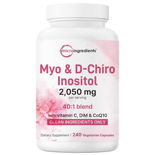Micro Ingredients Myo-Inositol & D-Chiro Inositol 2,050mg, 240 Veggie Capsules