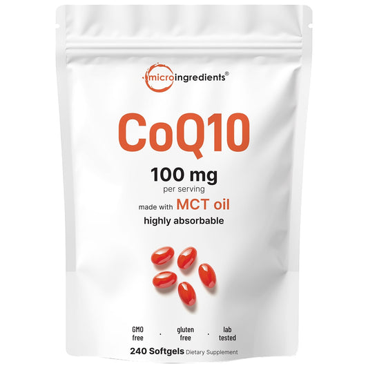 Micro Ingredients CoQ10 240 Softgels with Coconut MCT Oil